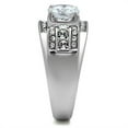 thumbnail image 3 of High polished (no plating) Stainless Steel Ring with AAA Grade CZ in Clear for Women Clear Stone Color Style TK352 Size 12, 3 of 3