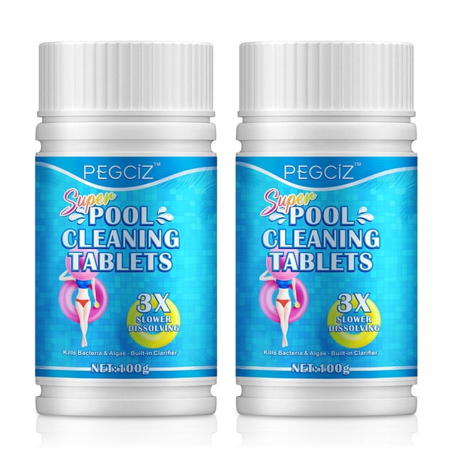 Comprimés de Chlore pour Piscines et Spas, 90 % de Chlore Disponible, 50g - 2 Pack