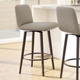 thumbnail image 5 of Amisco Betty 30 In. Swivel Bar Stool - Beige & Brown Woven Polyester / Dark Brown Metal, 5 of 9