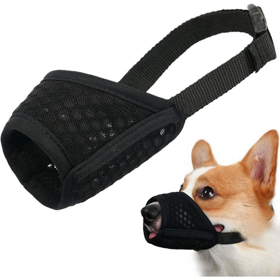 2Pcs Dog Muzzle, Soft Mesh Muzzle for Small Medium Large Dogs, Puppy Muzzle for Biting Chewing Grooming, Allows Panting Drinking