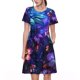 thumbnail image 1 of Balery Magic Colorful Forest Leaves Vestidos sueltos de manga corta para mujer, vestidos de verano 2025, vestidos casuales de corte A con vuelo., 1 of 6