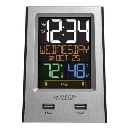 La Crosse Technology 617-1614 Desktop Dual USB Charging Station with Alarm and Nap (Best Alarm Clock Charging Station)