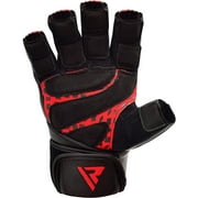 RDX Cow Hide Leather Gym Weight Lifting Gloves Training Fitness Exercise