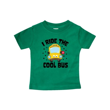 

Inktastic I Ride the Cool Bus with Yellow Bus Gift Baby Boy or Baby Girl T-Shirt