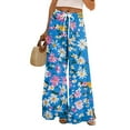 thumbnail image 2 of Dress Pants Women Petite High Waisted Wide Leg Summer Beach Vacation Pants Boho Lounge Casual Palazzo Trousers, 2 of 7