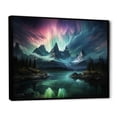 thumbnail image 2 of Designart "Northern Lights delicate Enchantment II" Landscapes Floater Framed Wall Art Print, 2 of 7