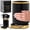 Black & Gold, variant on White Utensil Holder with Built-In Ceramic Spoon Rest - 2 PC Luxe White & Gold Utensil Holder for Countertop Includes Large Utensil Holder & White and Gold Spoon Rest - Utensils Not Included