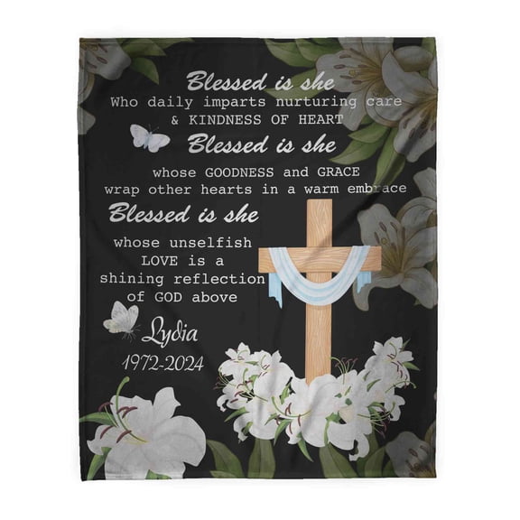 Customizaholic Custom Name Blanket, Memorial Blanket, Sympathy Blanket, Personalized Memorial Blanket, In Loving Memory Blanket, Memorial Gifts