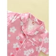 thumbnail image 5 of Toddler Baby Girls Boys 2Pcs Silk Pajamas Set 12M 18M 24M 3Y 4Y 5Y 6Y Summer Short Sleeve Lapel Button Shirt Shorts Set Sleepwear, 5 of 10
