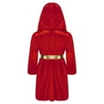 thumbnail image 2 of TiaoBug Kids Boys Boxing Halloween Costume Metallic Long Sleeve Hooded Robe Boxer Cloak with Belt Burgundy 8, 2 of 5