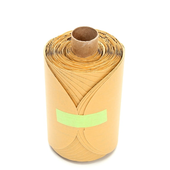 3M Stikit Gold Paper Disc Roll 216U, P400 A-weight, 5 in x NH, Die 500X, 175 discs per roll, 6 per case