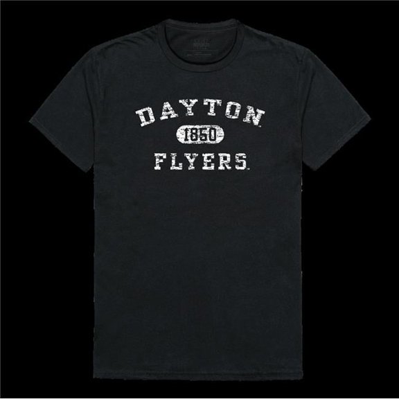 University of Dayton Flyers Distressed Arch College T-Shirt, Black - Extra Large