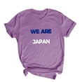 thumbnail image 4 of Nmnitkp Womens Tops We Are Japan Football Fan Graphic T-Shirt, Crew Neck Short Sleeve Casual Tee, Multiple Colors Available Purple,M, 4 of 5