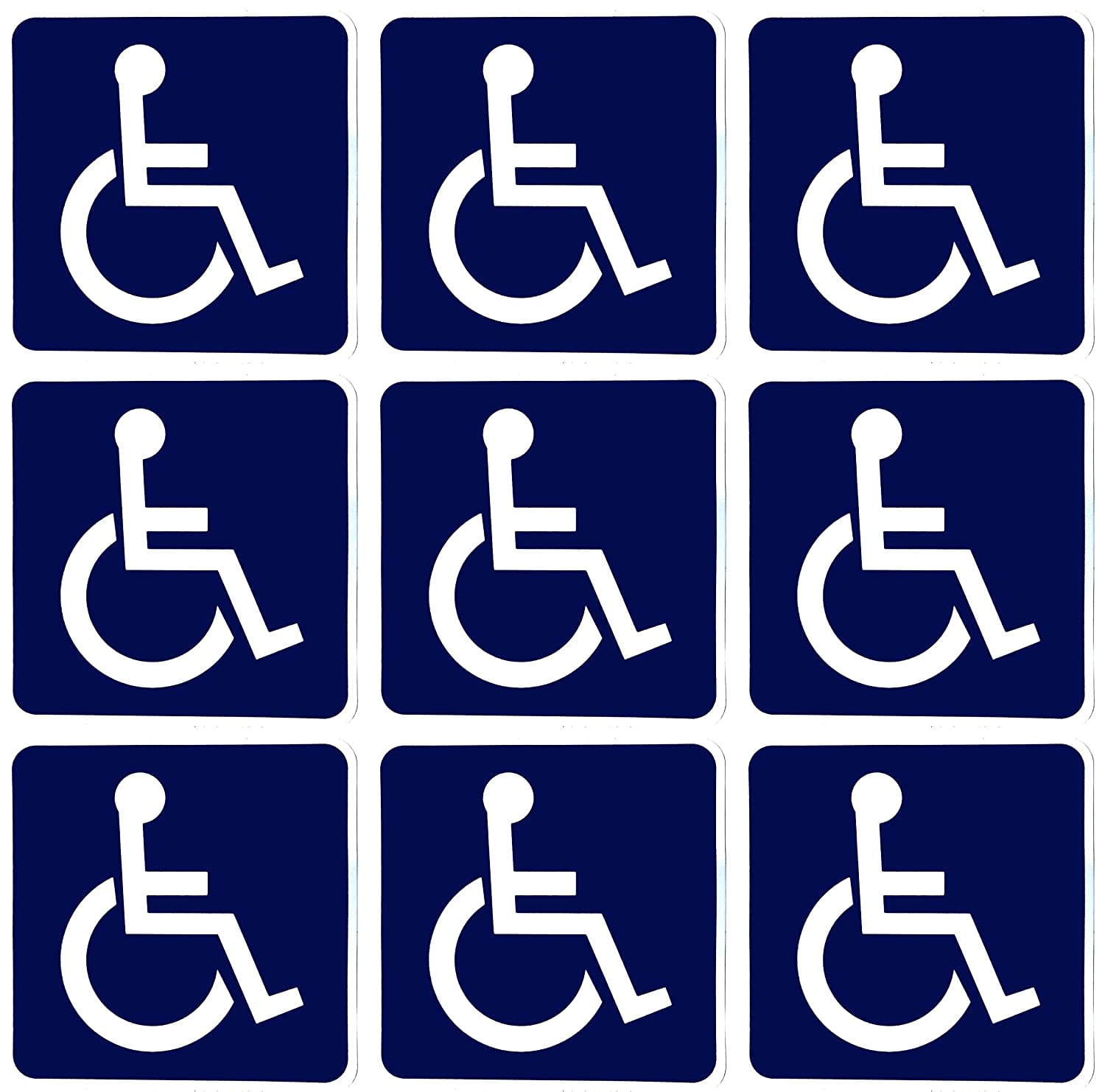 4 Pack Outdoor/Indoor 3.5 X 3.5 Handicap Disabled Wheelchair Symbol Window Door Bumper Sticker Decals Back Self Adhesive Vinyl 