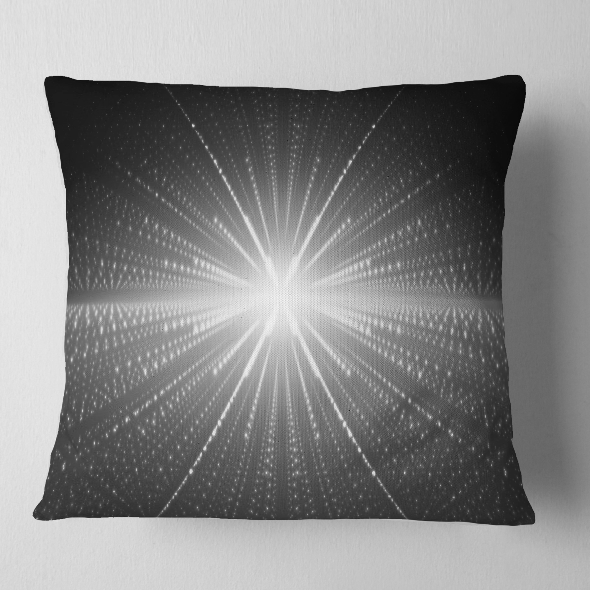 Designart Glowing Star in Cosmic Galaxy - Abstract Throw Pillow - 16x16