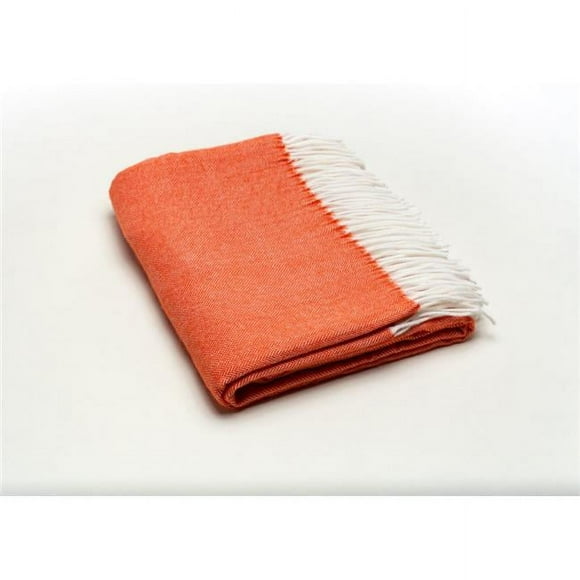 HomeRoots 475728 Dark Orange Soft Acrylic Herringbone Throw Blanket