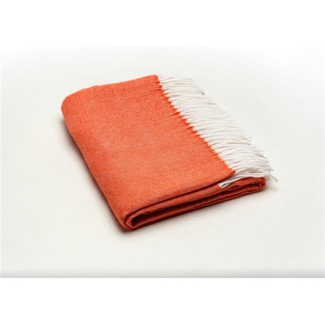 HomeRoots 475728 Dark Orange Soft Acrylic Herringbone Throw Blanket