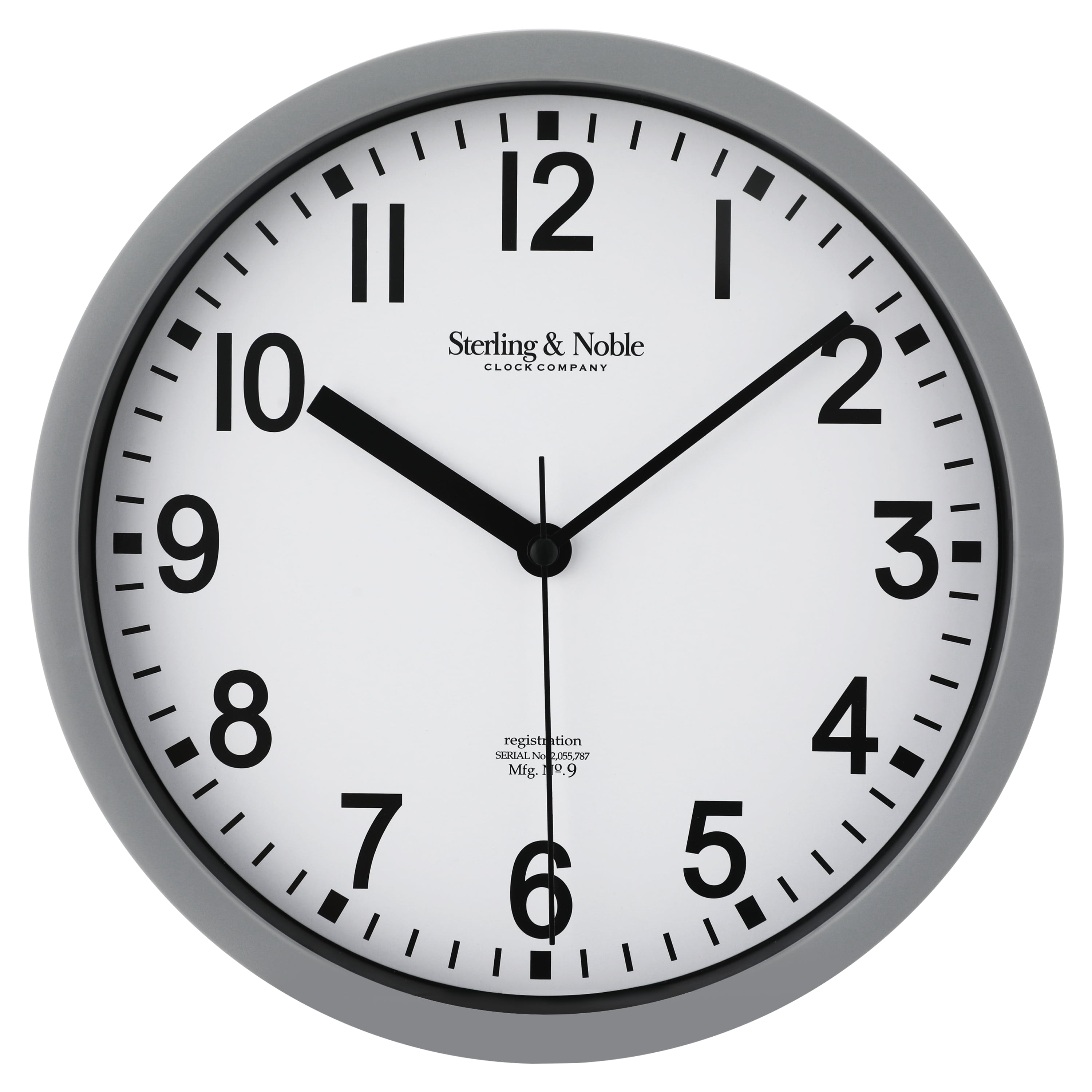(4 pack) Mainstays Basic Indoor 8.78\" Gray Analog Round Modern Wall Clock