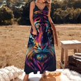 thumbnail image 2 of Tiger Animal Graffiti Fine Art Sleeveless Dress Summer Dress Woman 2025, 2 of 7