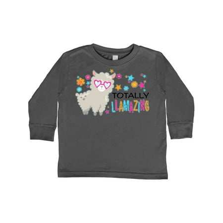 

Inktastic Totally Llamazing- cute llama with sunglasses Gift Toddler Boy or Toddler Girl Long Sleeve T-Shirt