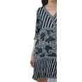 thumbnail image 6 of Moomaya Georgette Printed 3/4 Sleeve V-Neck Casual Short Length Dress For Women, 6 of 6