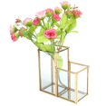 thumbnail image 1 of Fugacal Glass Storage Box,Glass Storage Container Garden Polygonal Column Golden Brass Bar Welding Flower Room Box,Storage Container, 1 of 8