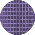 thumbnail image 1 of Ahgly Company Indoor Round Checkered Blue Modern Area Rugs, 3' Round, 1 of 4