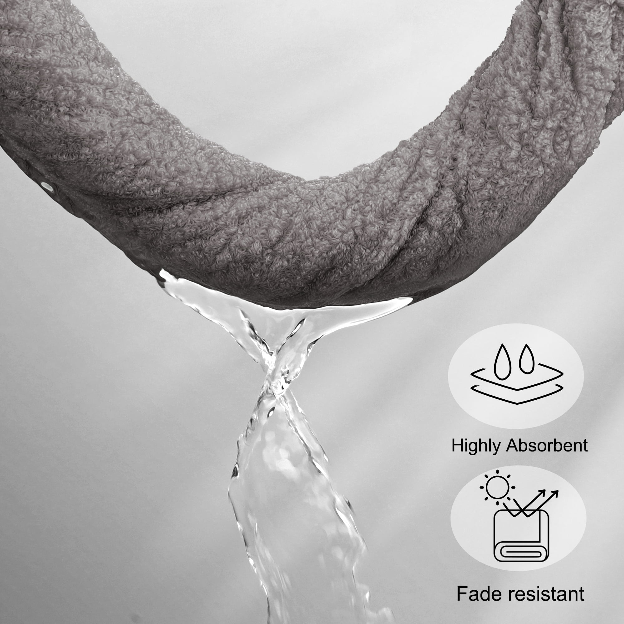 Unique Bargains Hand Towel Set 27" x 54" Soft 100% Combed Cotton 600 GSM Luxury Towels 4 Taupe Gray