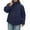 Dark Blue, variant on Yuanlong Womens Coats Plus Solid Button Front Stand Collar Long Sleeve Cropped Coat Fall Winter Outerwear Casual Jackets