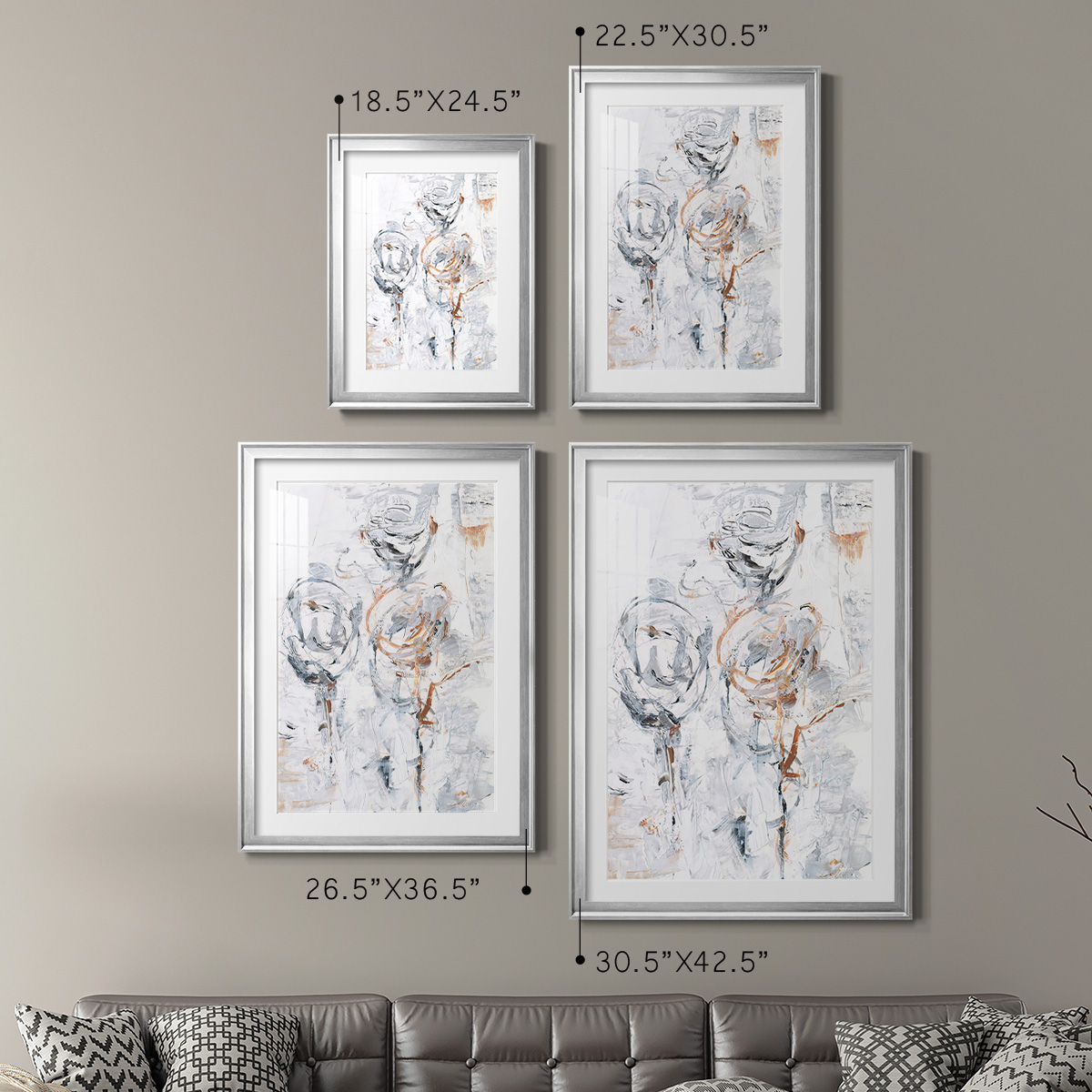 Wexford Home Spring Wildflowers I Premium Framed Print, 18.5" x 24.5" - Ready to Hang, Silver (Set of 2)