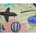 thumbnail image 5 of oneOone Polyester Lycra Beige Fabric Airplane Nursery Kids Dress Material Fabric Print Fabric By The Yard 56 Inch Wide, 5 of 6