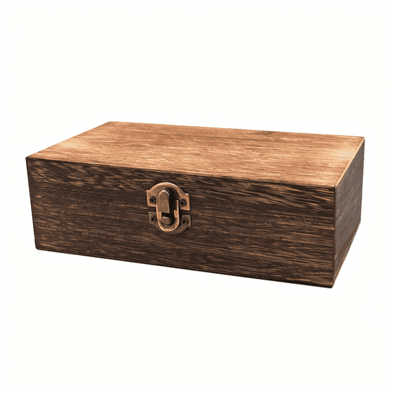XIBUFE Wood Storage Box with Lid Solid Wood Container Box Decorative Table Large Rectangular Smooth Rustic Style Store Space to Organize Toys Cosmetics Vintage Color 7.87 * 3.93 * 2.36Inch,Brown
