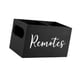 thumbnail image 4 of Caja de almacenamiento rústica para control remoto con 2 compartimentos para mesa y cama Negro, 4 of 9