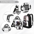 thumbnail image 3 of DISNIMO Clear Backpack Set for Kids, Cat Planet Print 17 Inch PVC Transparent Bookbag with Portable Lunch Box and Pencil Case, Heavy Duty Large Clear Backpack for Boys and Girls, 3 of 5