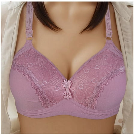 

YUNAFFT Sports Bras for Women Plus Size Clearance Woman s Fashion Plus Size Wire Free Comfortable Push Up Hollow Out Bra Underwea