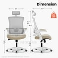 thumbnail image 6 of Neo Chair High Back Ergonomic Desk Chair Office Chair, Breathable Mesh Desk Chair with Adjustable Lumbar Support and Headrest, Beige, 6 of 7