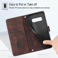 thumbnail image 4 of S10 Phone Case Wallet,for Galaxy S10 Case,[Card Holder Slots][Wrist Strap][Stand Function] TPU Interior Protective PU Leather Phone 2023 Flip Cases Cover for Samsung Galaxy S10 6.1 Inch (Brown), 4 of 14