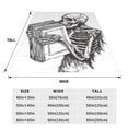thumbnail image 3 of Cauagu Skeleton Book Lover Pattern Flannel Bed Blankets,Fleece Blanket Comfortable Air Conditioning Blanket for Sofa Bed Travel Couch & Living Room -60"x50", 3 of 8