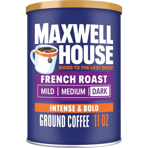 Maxwell House French Roast Dark Roast Ground Coffee 11 oz (8-Pack)