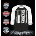 thumbnail image 2 of Shop4Ever Men's Grandpa American Flag USA Patriotic Raglan Baseball Shirt X-Large Black/White, 2 of 4