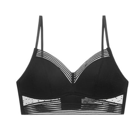 

Leisure Bras Comfort Seamless Breathable Lightweight U Shape Underwear for Women Girls Black M=34/75