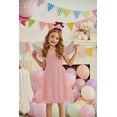 thumbnail image 5 of Arshiner Little Girl Dresses Contrast Mesh Ruffle Sleeve Birthday Holiday Princess Toddler Tulle Dress, 5 of 6