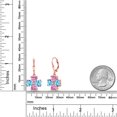 thumbnail image 2 of Gem Stone King 18K Rose Gold Plated Silver Swiss Blue Topaz and Pink Moissanite Dangle Earrings for Women (7.02 Cttw, Gemstone November Birthstone, Heart Shape 6MM), 2 of 3