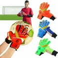 thumbnail image 2 of 1Pair Latex Professional Kid's Soccer Goalkeeper Gloves Soccer Goalie Strong Full Finger Protection Gloves Football Gloves, 2 of 9