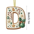 thumbnail image 3 of DAMAI 26 Pcs Gingerbread Alphabet Ornaments for Christmas Tree, Candy Cane Initial Letter Pendant with Berries Pattern, A to Z Decorative Hanging Ornaments for DIY Craft Christmas, 3 of 5
