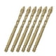 thumbnail image 5 of Brocas de carburo de punta de lanza cruzada, 10 Uds., con vástago hexagonal de 1/4 pulgadas para vidrio de mármol cerámico, 5 of 8