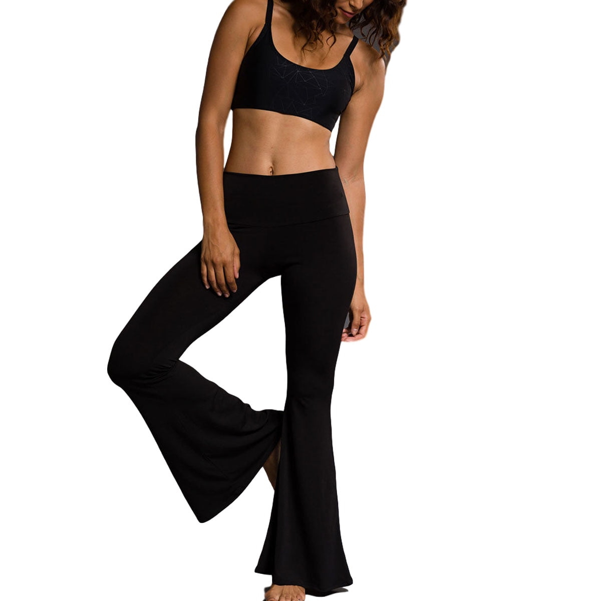 high waisted black bell bottom pants