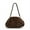 Coffee, variant on Pleated Design Faux Fur Shoulder Bags For Women 2024 Luxury Designer Purses And Handbags Winter Warm Soft Plush Hobo Bags