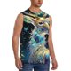 thumbnail image 2 of Fotbe Colorful Stained Glass Deer Men's Camiseta sin Mangas Estampada para Hombres, Playera Casual para Gimnasio, Entrenamiento, Playa-3X-Large, 2 of 7