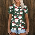 thumbnail image 2 of Luxalzxs Christmas Scrub Tops for Women Cute Santa Snowflakes Pattern Nursing Working Uniform V-Neck Tee Shirts Work Scrubs with Pockets, 2 of 5